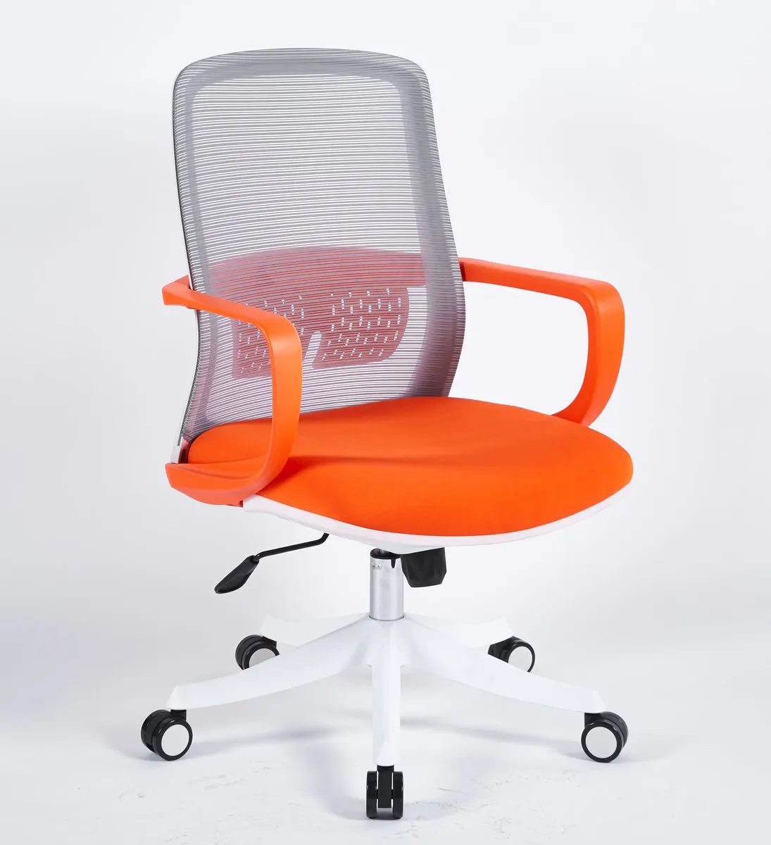 Swivel chair FLASH gray/orange/white frame
