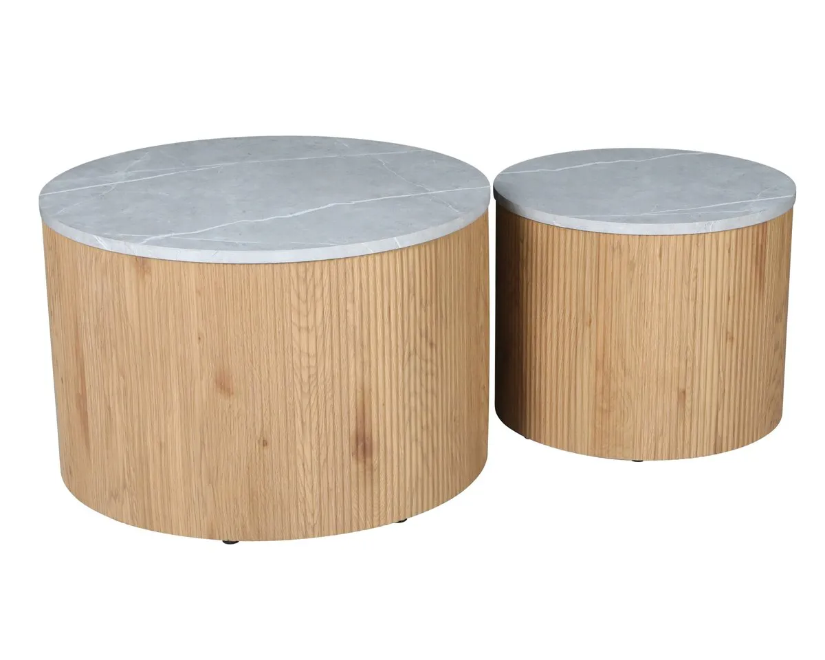 Coffee table VERMONT gray effect marble/oak (k-kt)
