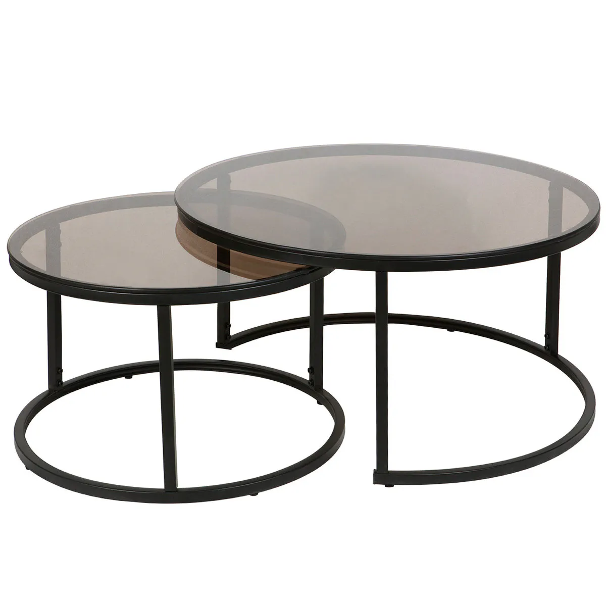 Coffee table FLORIDA C gray glass/black (k-kt)