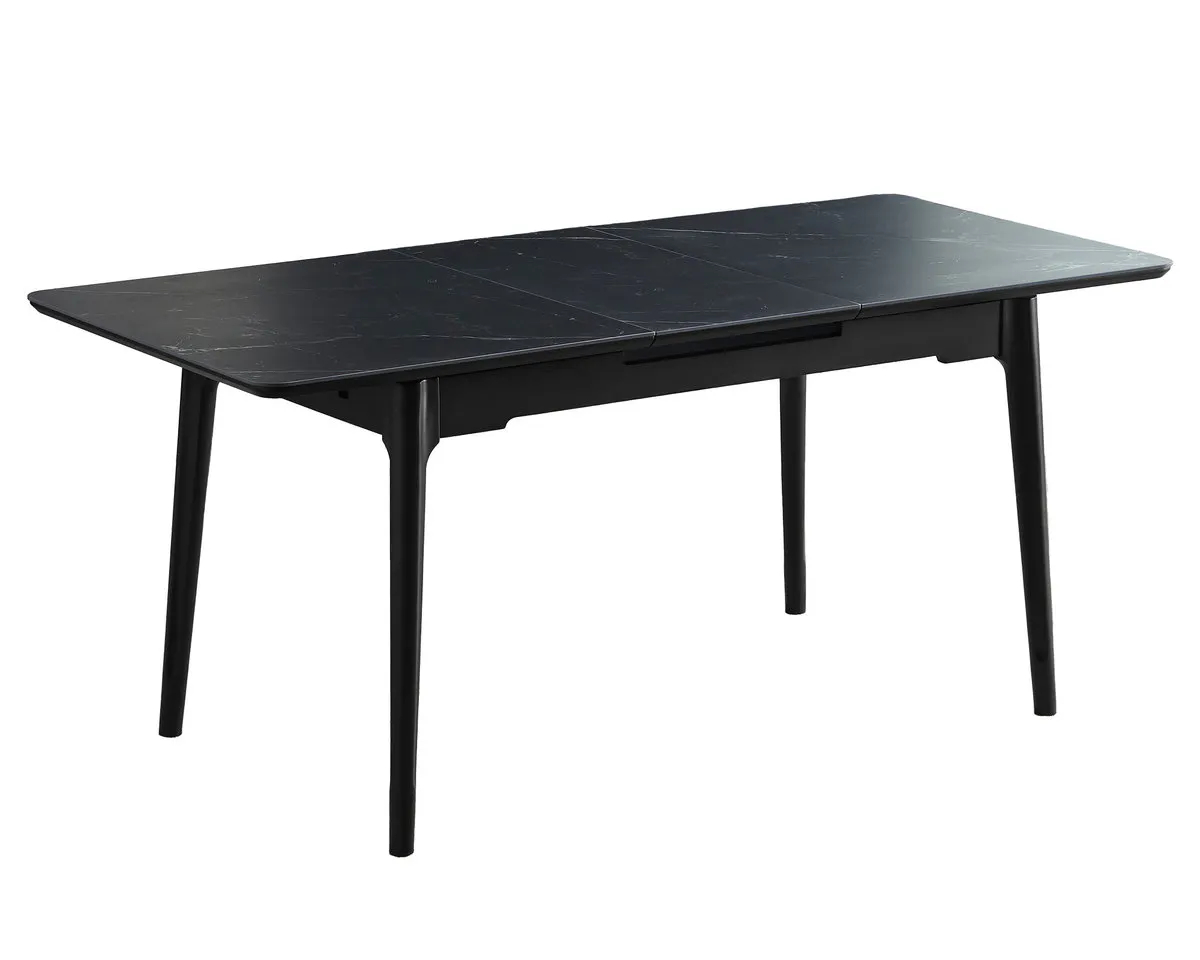 Table BERLIN CERAMIC 111(140)*75 black mat/black frame