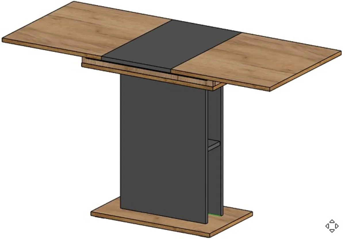STOUN A/D table anthracite/gold kraft oak