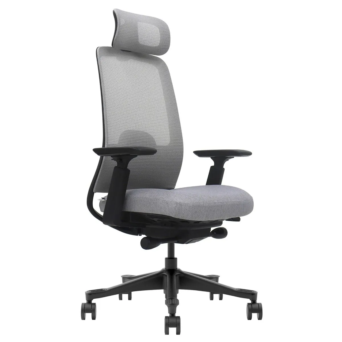 Swivel chair RUSSELL gray fabric/black frame