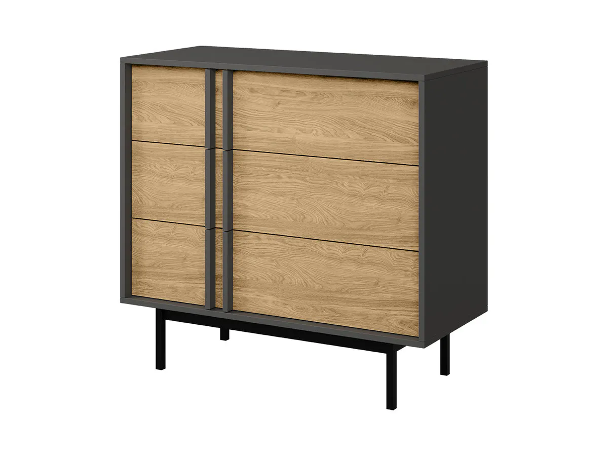 Chest of drawers ALSY REG 8 anthracite/oily oak