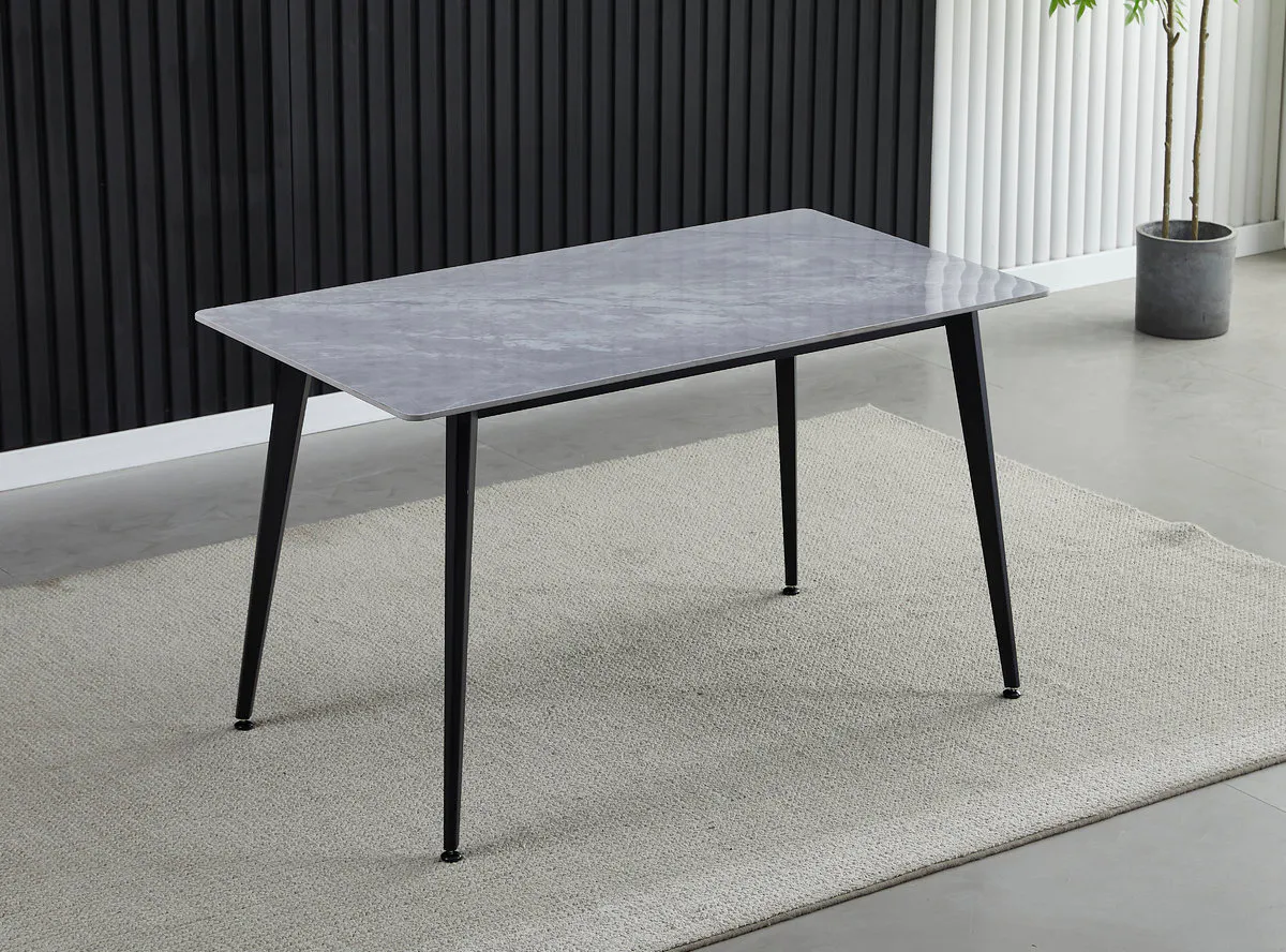 Table SABA CERAMIC 130*70 gray gloss/black frame