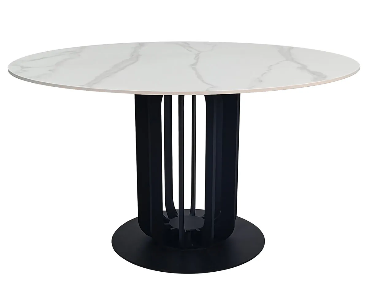 Table OLYMPIA CERAMIC table white mat/black d, 130
