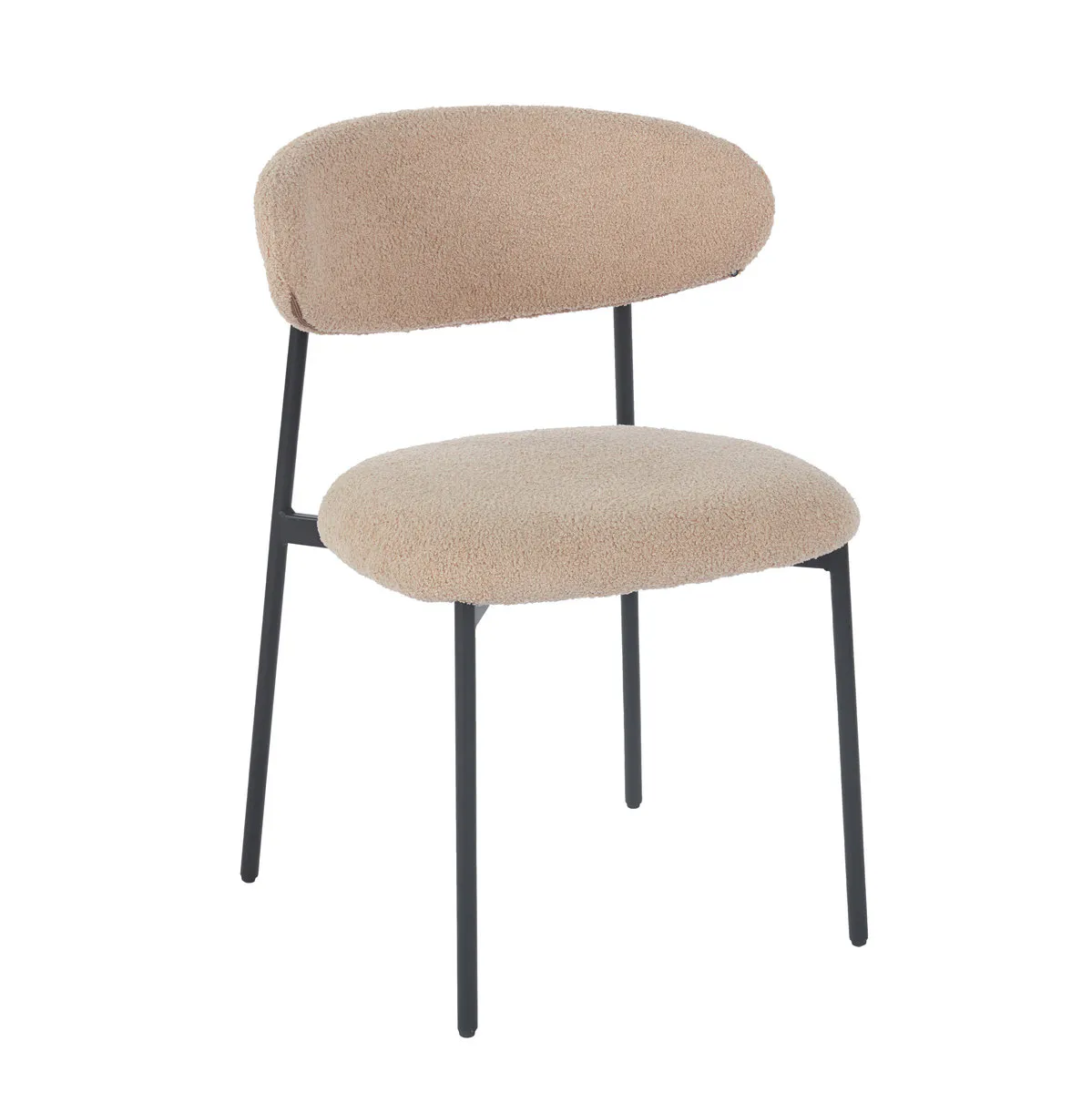 Chair AMANDA black frame/dark beige tk.