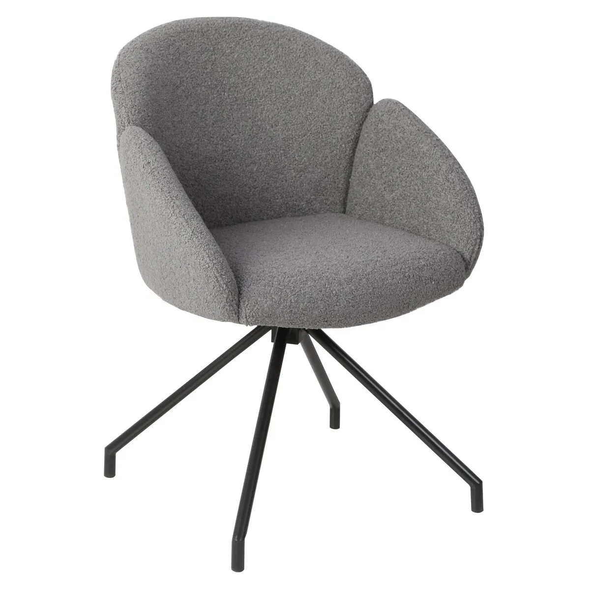 Chair LINDA black frame/gray Teddy