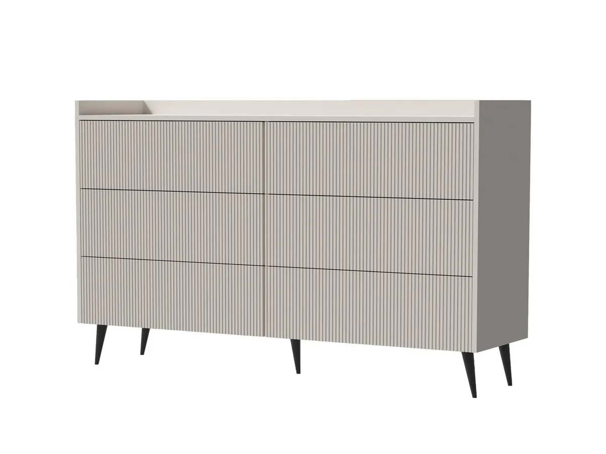 Chest of drawers ADEMO REG 3 cashmere/cashmere
