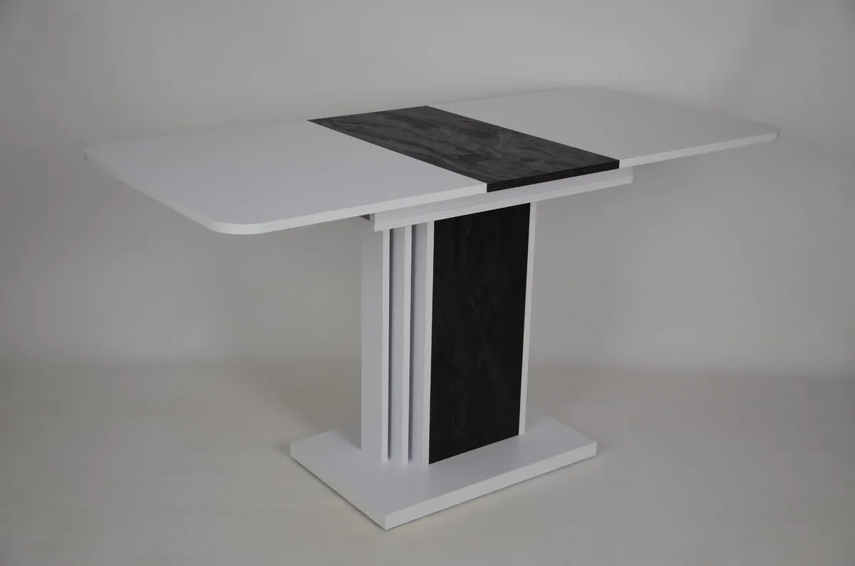 SOLO B/V table white diamond PE/coal stone