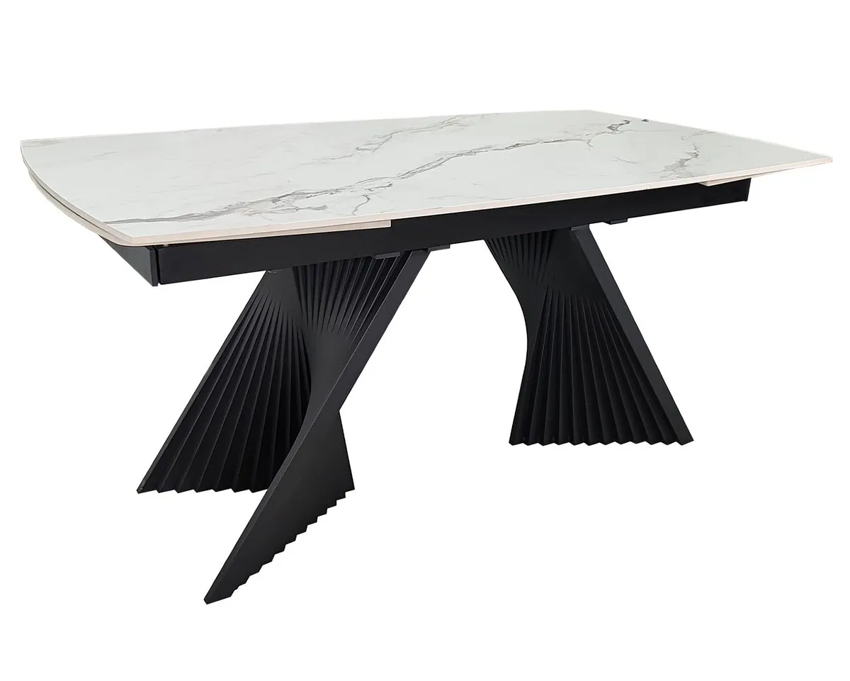 Table EDMUND CERAMIC 160(240)*90 white mat/black