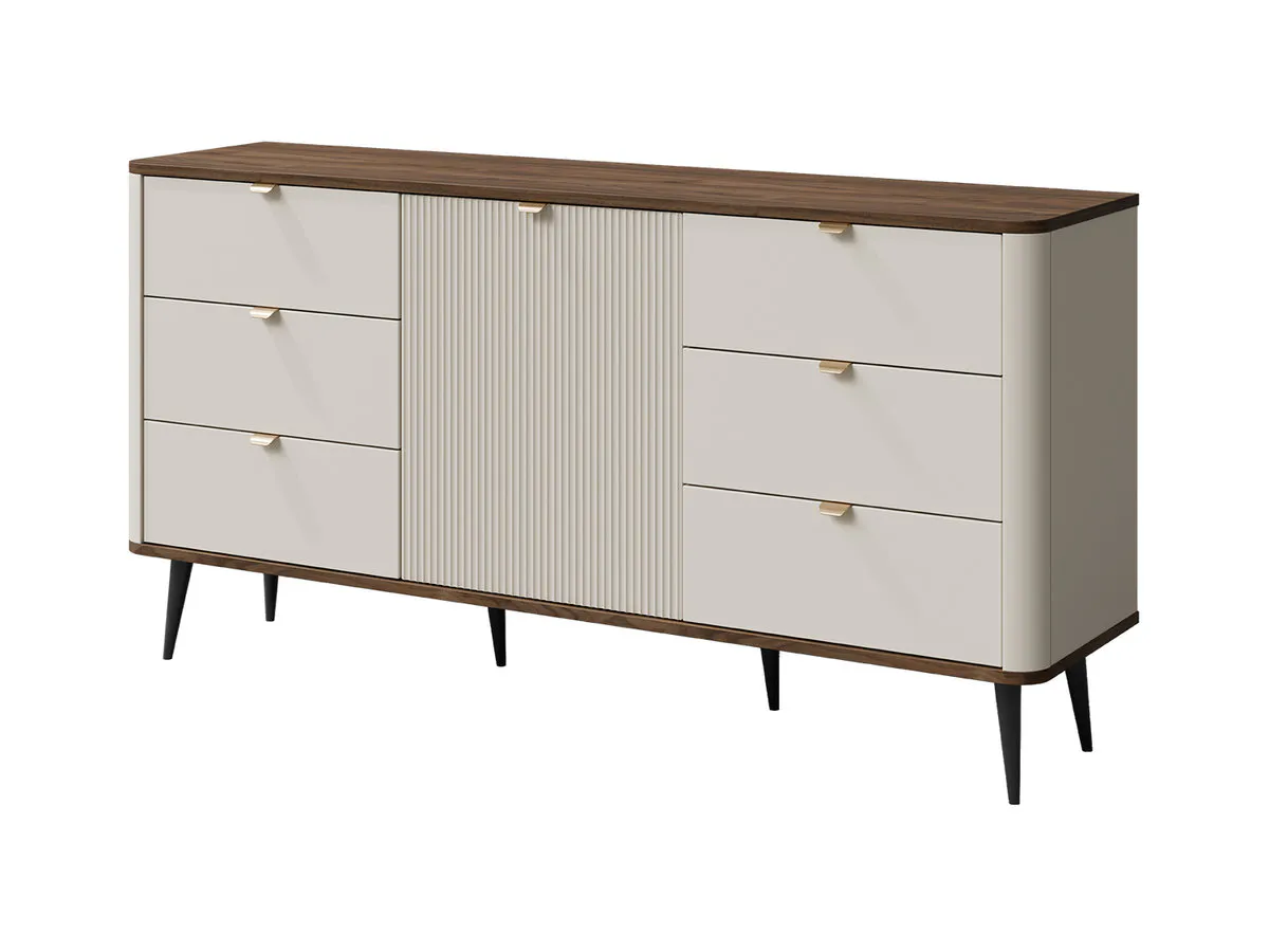 Chest of drawers MARLY REG 9 cashmere/walnut