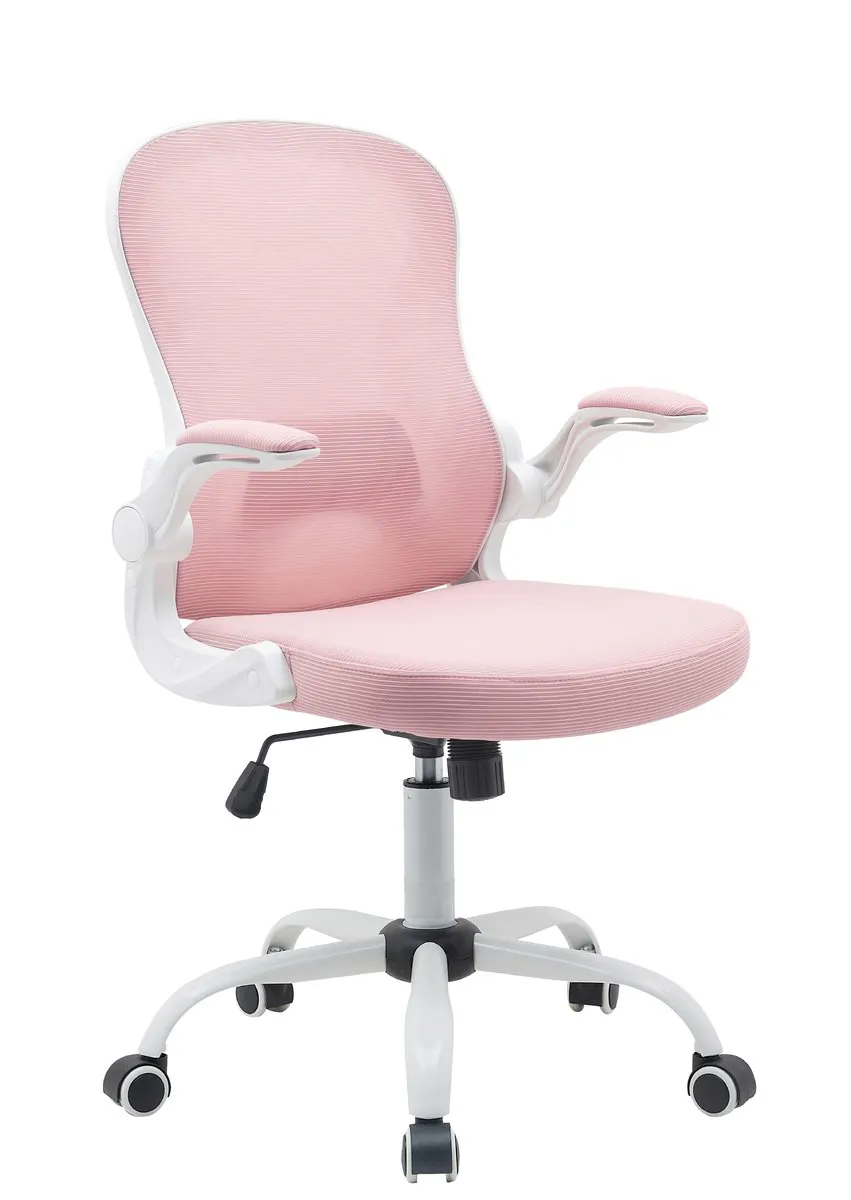 Swivel chair CANDY pink/white frame