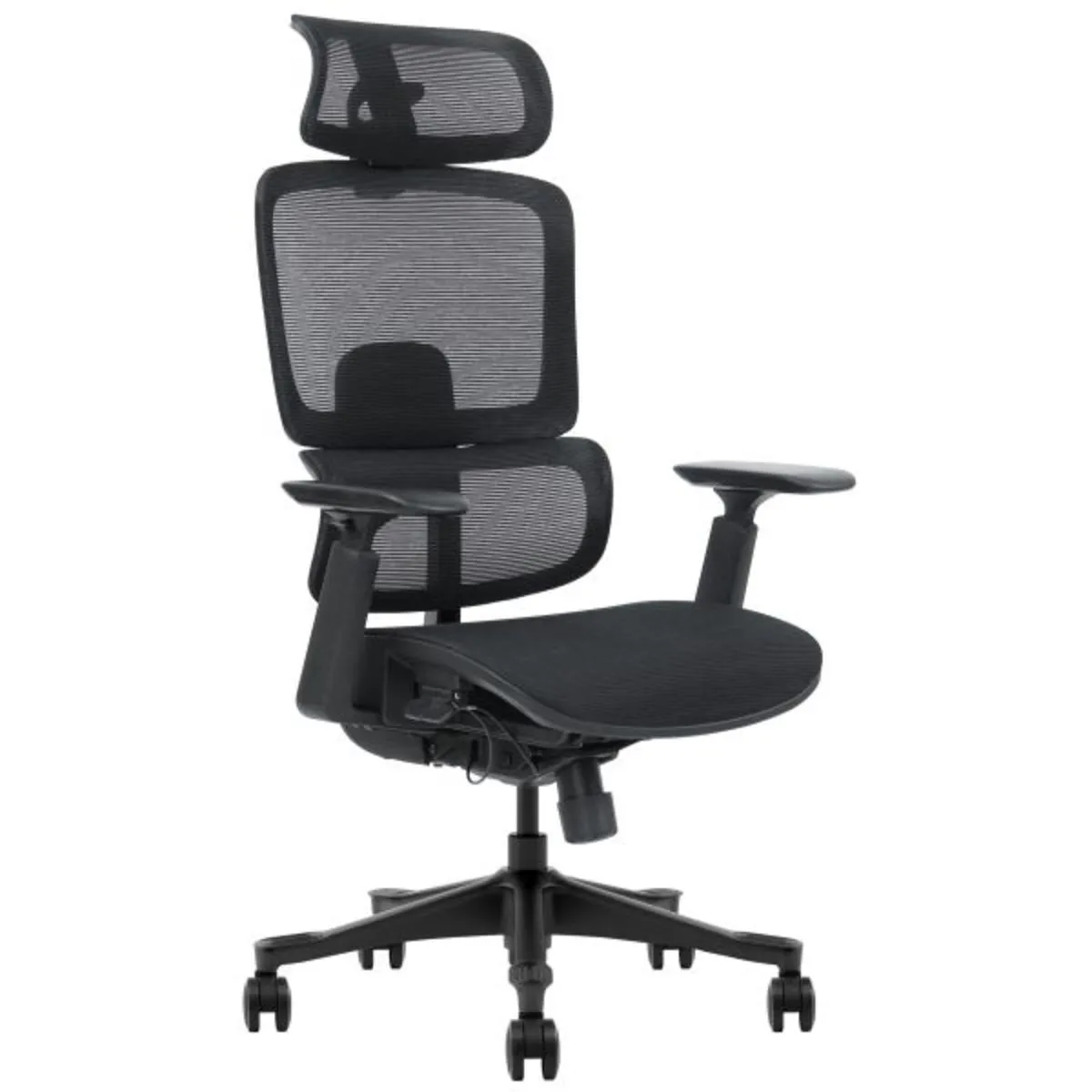 Swivel armchair WALTER black mesh/black frame
