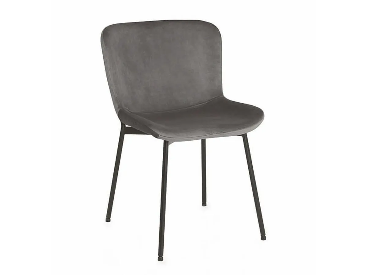 COLBY VELVET chair black frame/grey BL.14