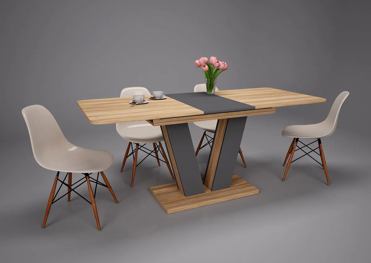 TORINO B/G table blackwood barley/graphite