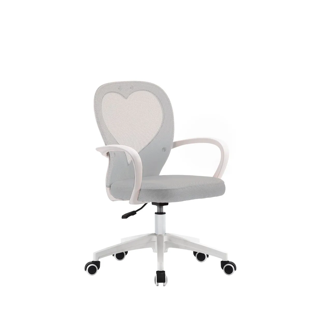 Swivel chair STACEY light gray/white frame