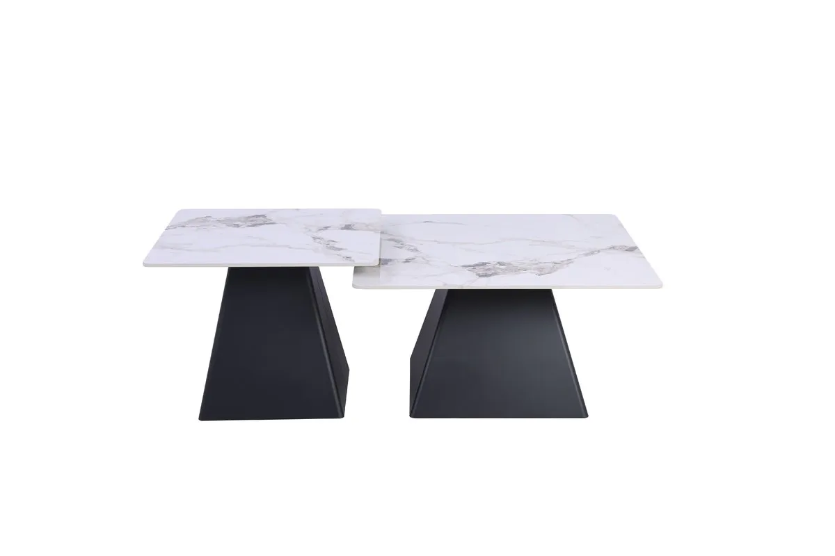 Coffee table INDIANA white gloss/black (k-kt)