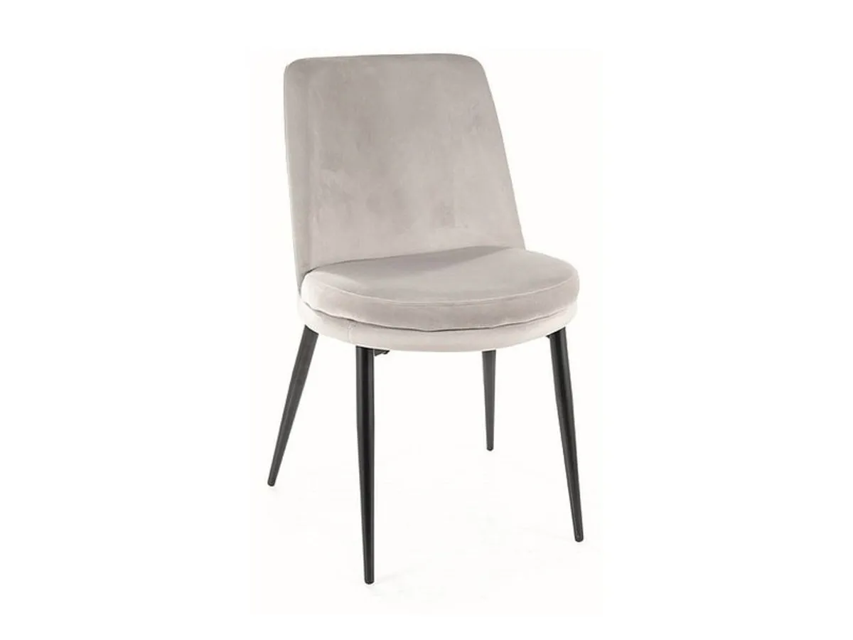 Chair KAYLA VELVET black frame/light gray BL.03