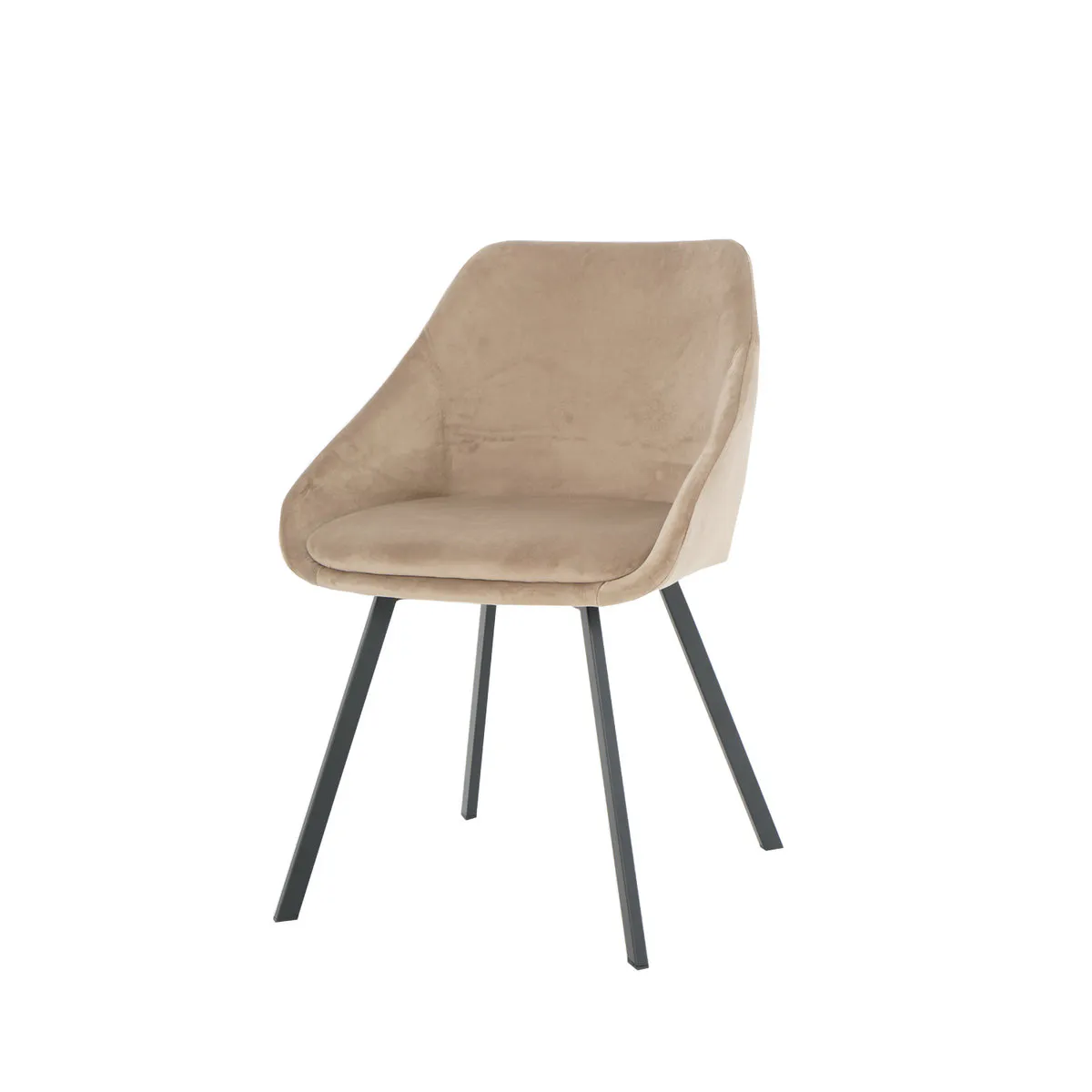 Chair PEPIO black frame/dark beige