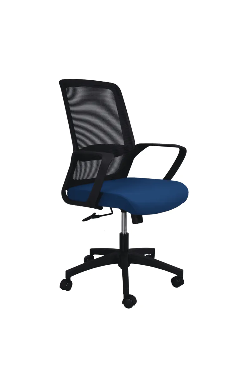 Swivel chair IRON black/blue/black frame