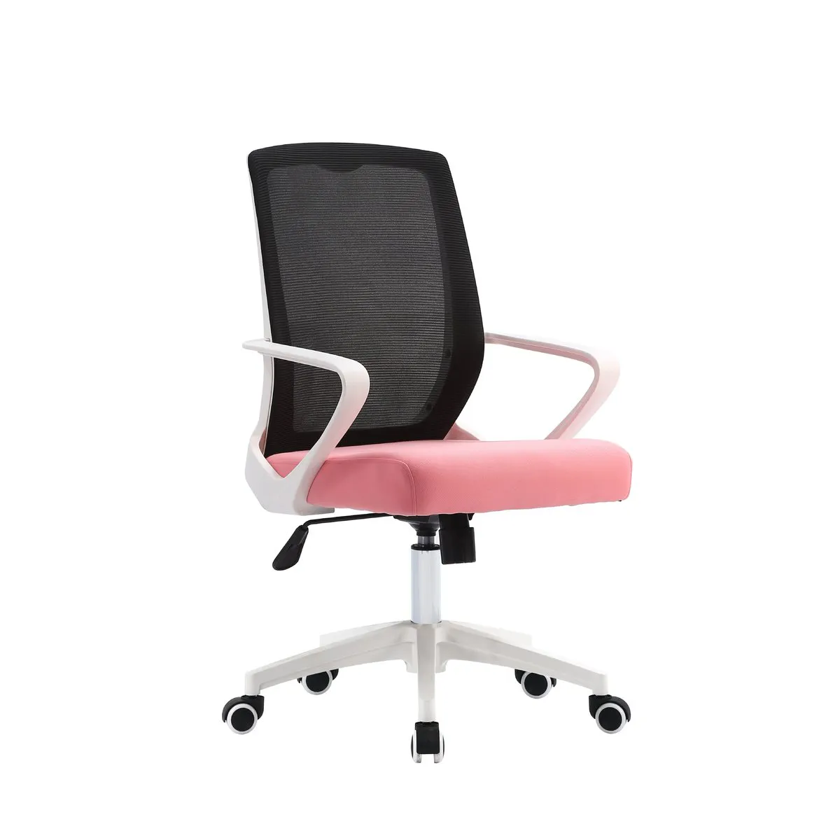 Swivel chair DIXY black/pink/white frame