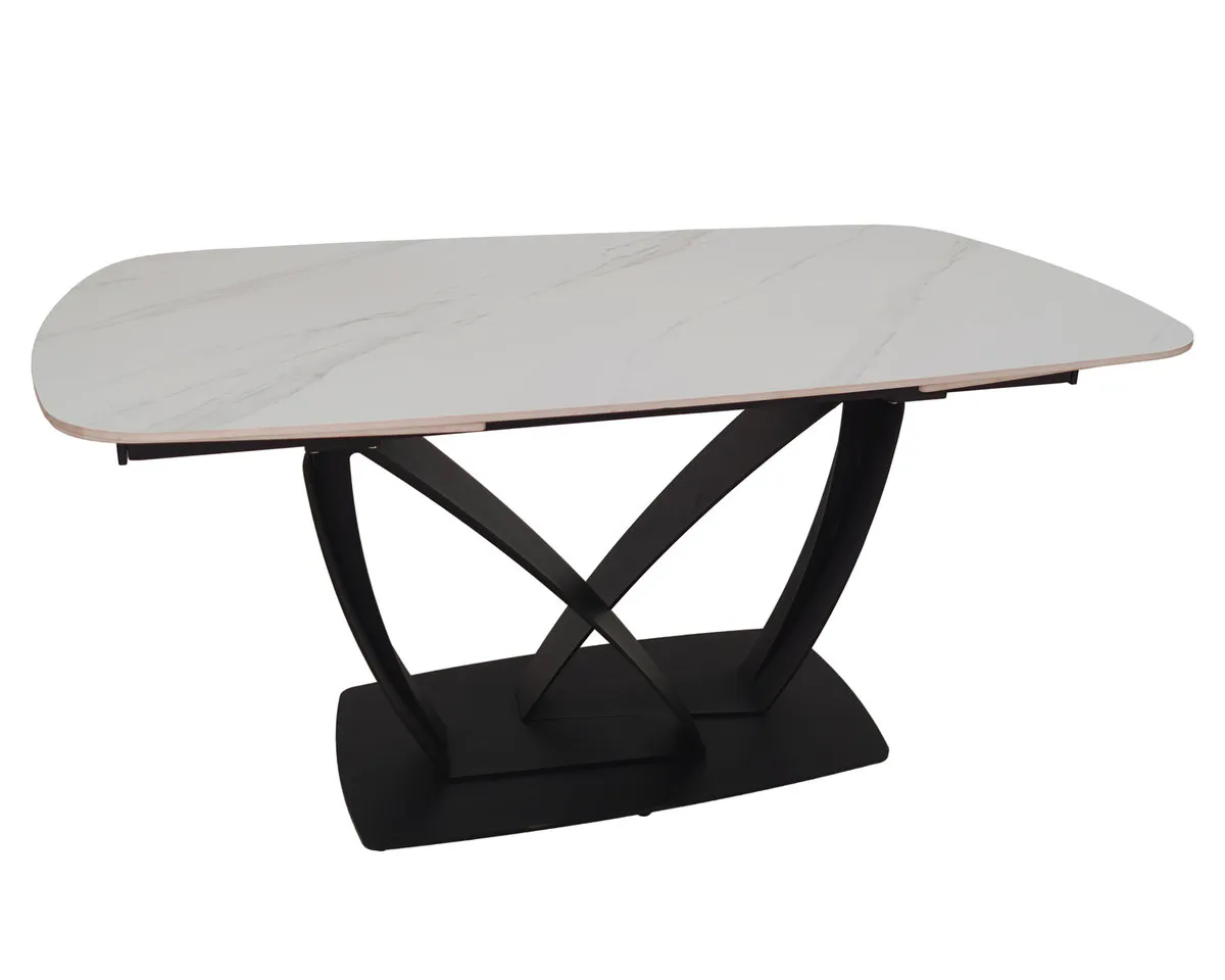 Table TYLER CERAMIC 160(240)*90 white mat/black