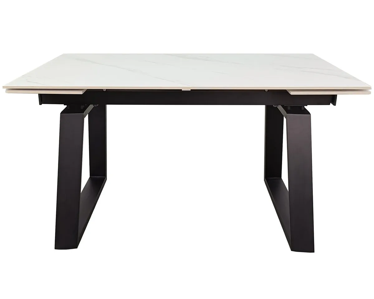 Стіл BERNARD CERAMIC 140(200)*90 білий мат/чорний