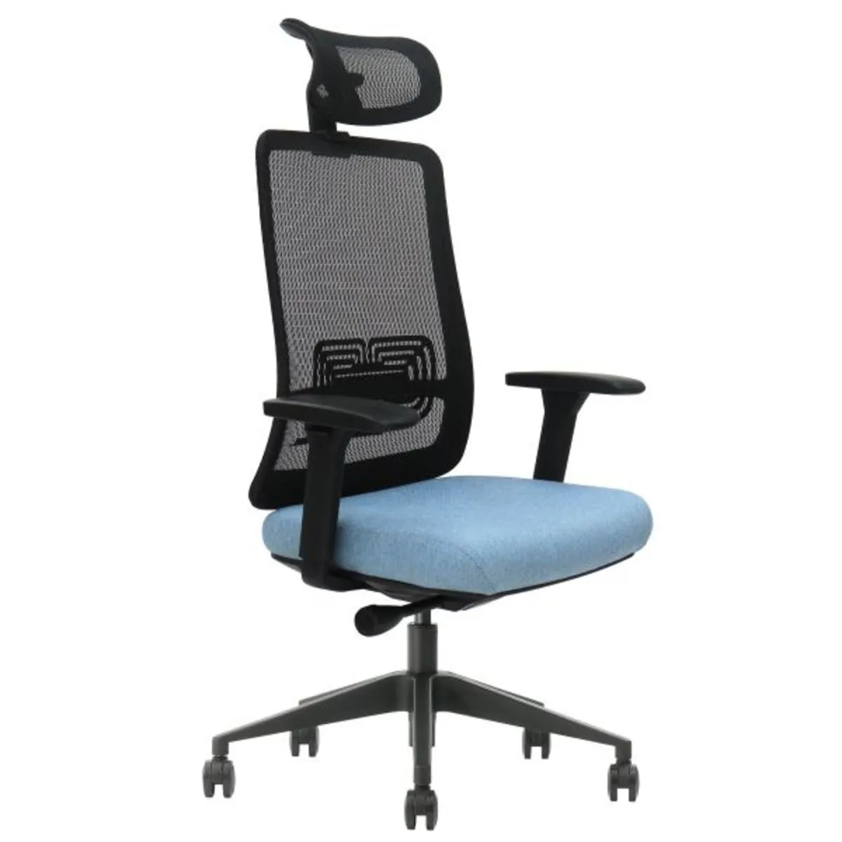 Swivel chair TERRY black/blue fabric/black frame