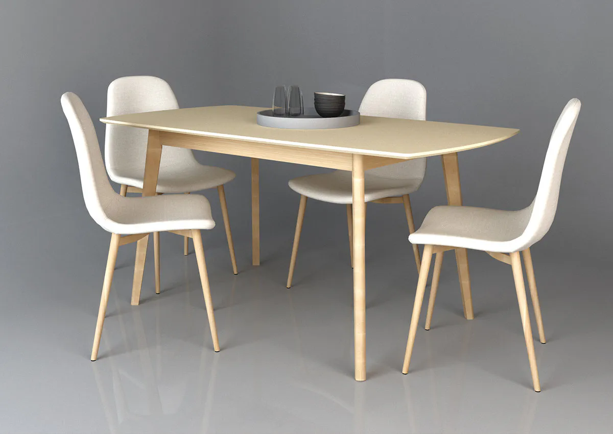 EXEN II table 120(160)*80 wood/cream