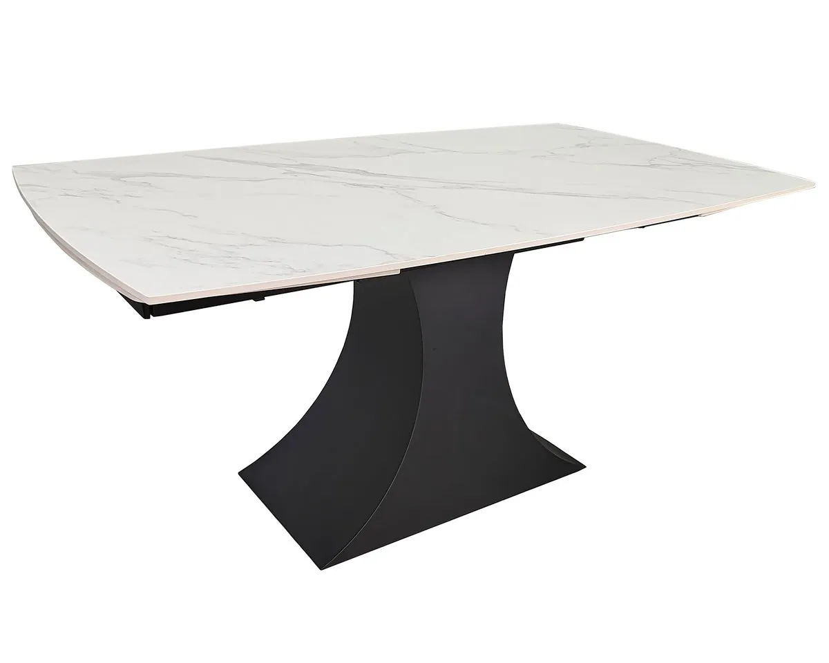 Table GILBERT CERAMIC 160(240)*90 white mat/black