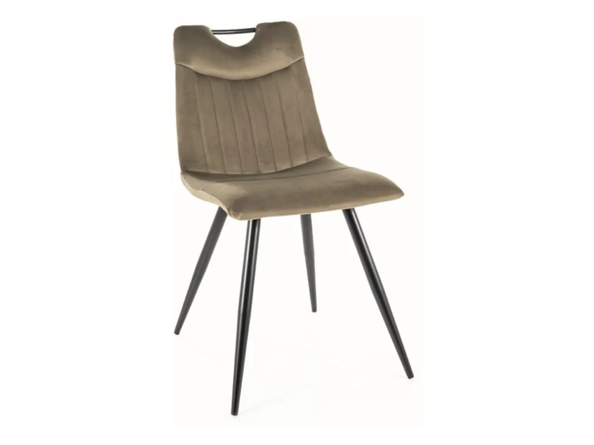 Chair ORFE VELVET black frame/olive BL.77