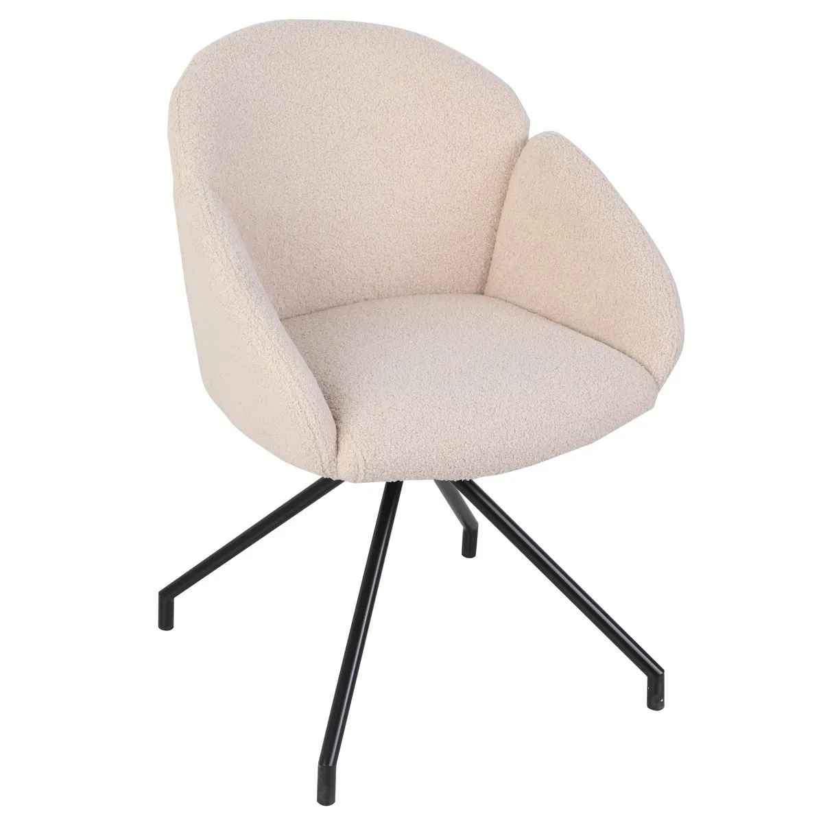 Chair LINDA black frame/cream Teddy