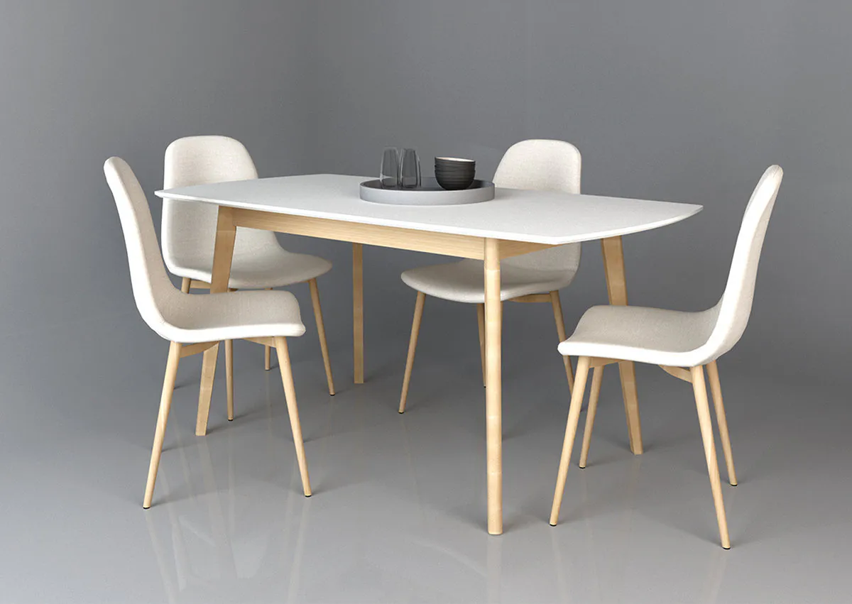 EXEN II table 120(160)*80 wood/white