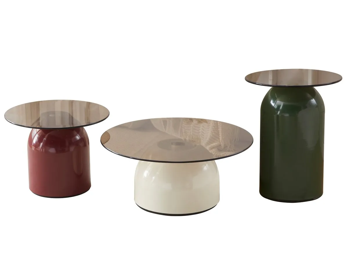 Coffee table KENTUCKY gray glass/colored (k-kt)