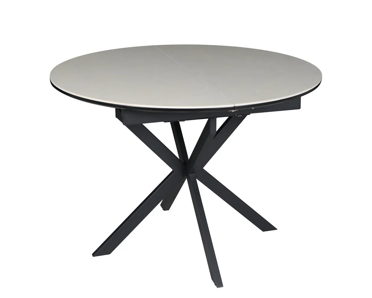 Стіл GENEWA CERAMIC 105(140)*105 стіл бежевий/чорний — Столи — МДФ + кераміка